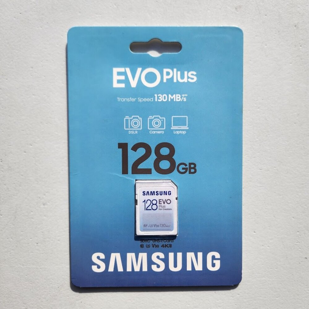 NEW Samsung Evo Plus 128 GM SD Card SDXC for DSLR Camera Laptop Accessories 130